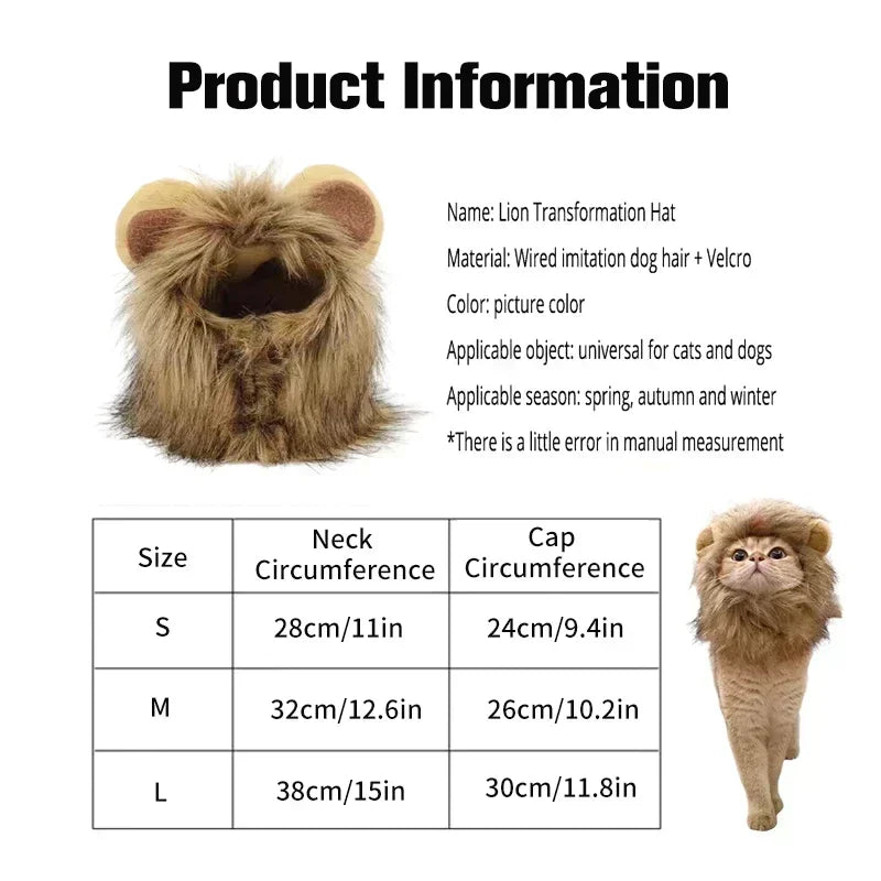 Lion Mane Cat Costume Hat